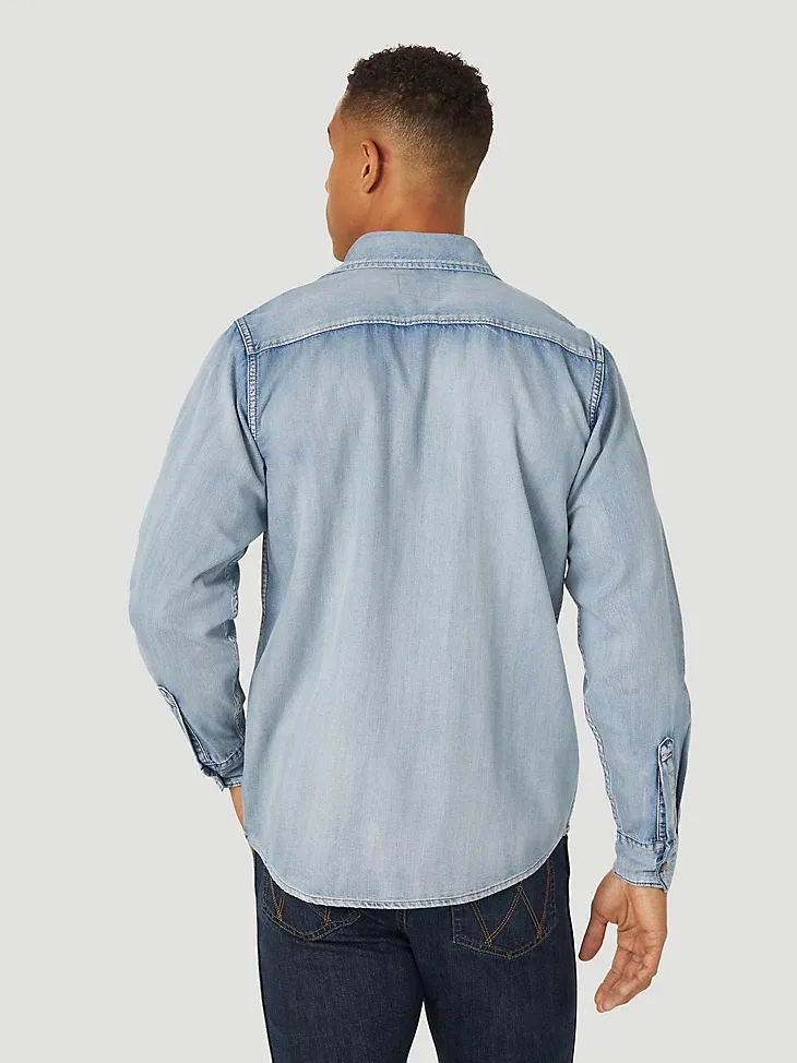 MEN'S DENIM WESTERN SNAP FRONT SHIRT IN RINSE