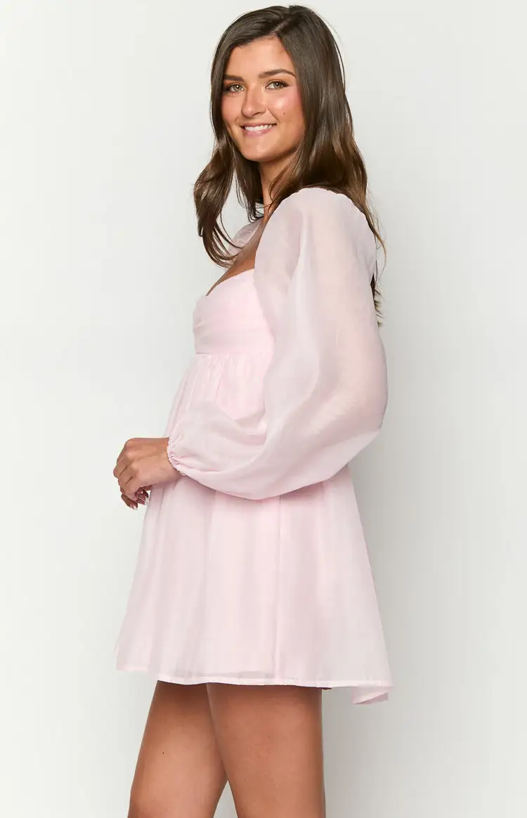 Narla Pink Long Sleeve Mini Dress