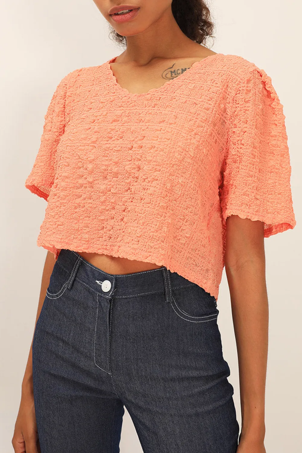 Hazel Textured Crop Top