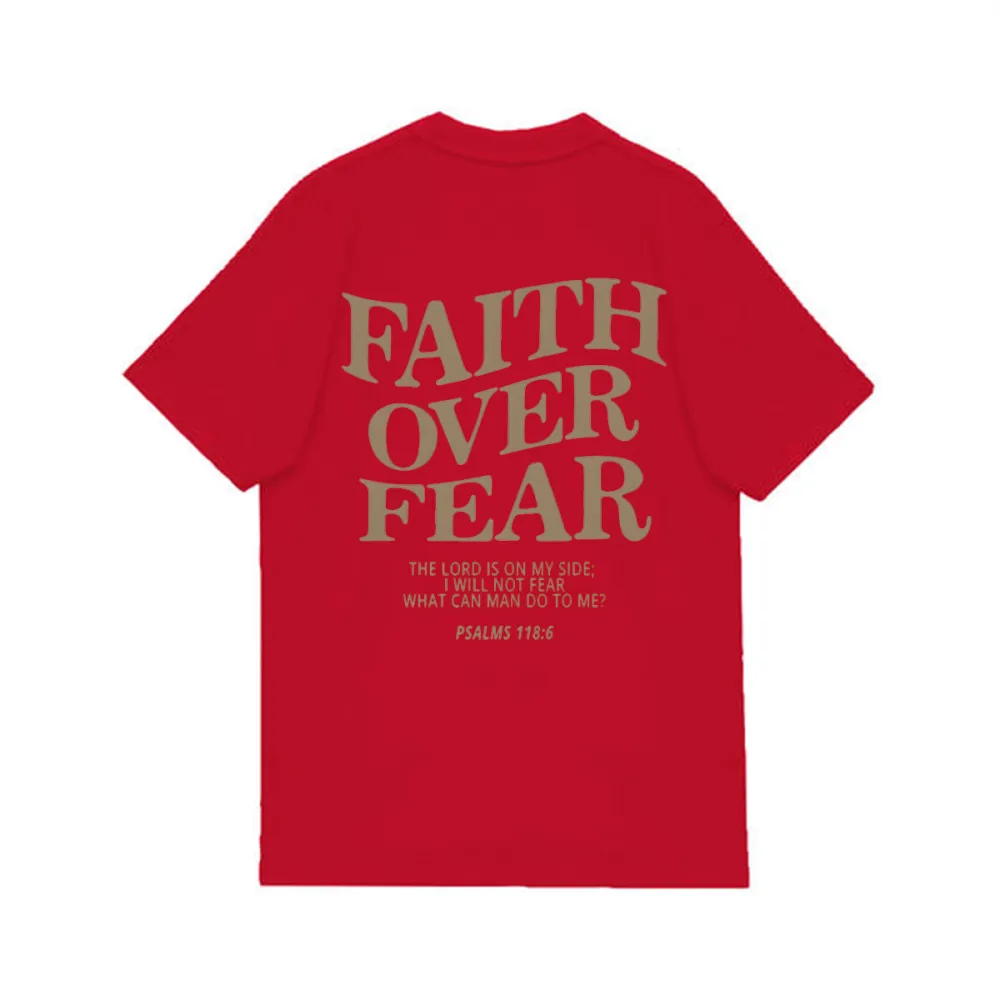 FAITH OVER FEAR PATTERN PRINTED TEE