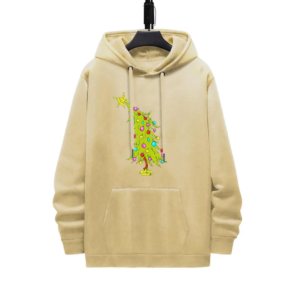 CHRISTMAS TREE PATTERN PRINTED HOODIE