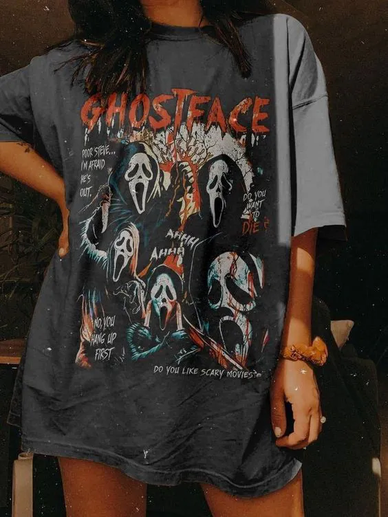 Horror Ghost Print T-shirt