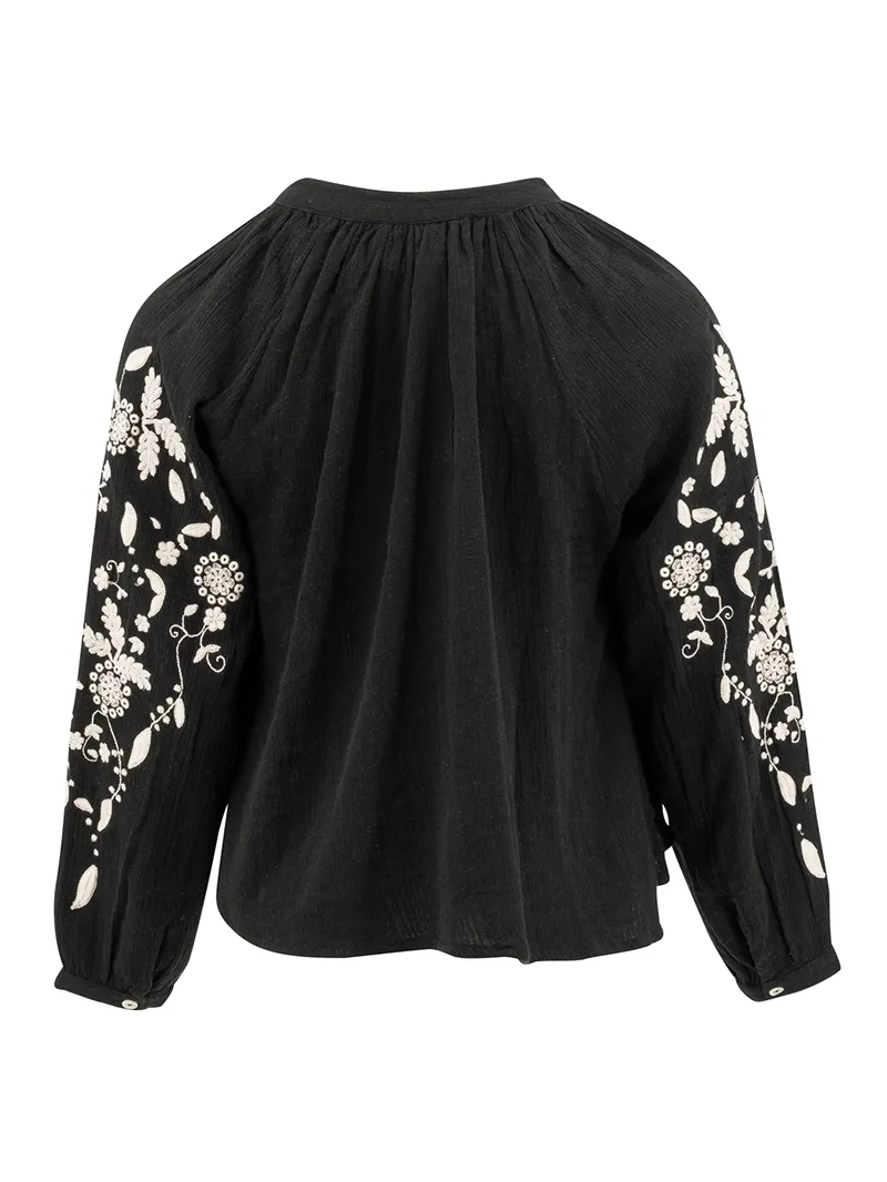 long sleeve embroidered shirt