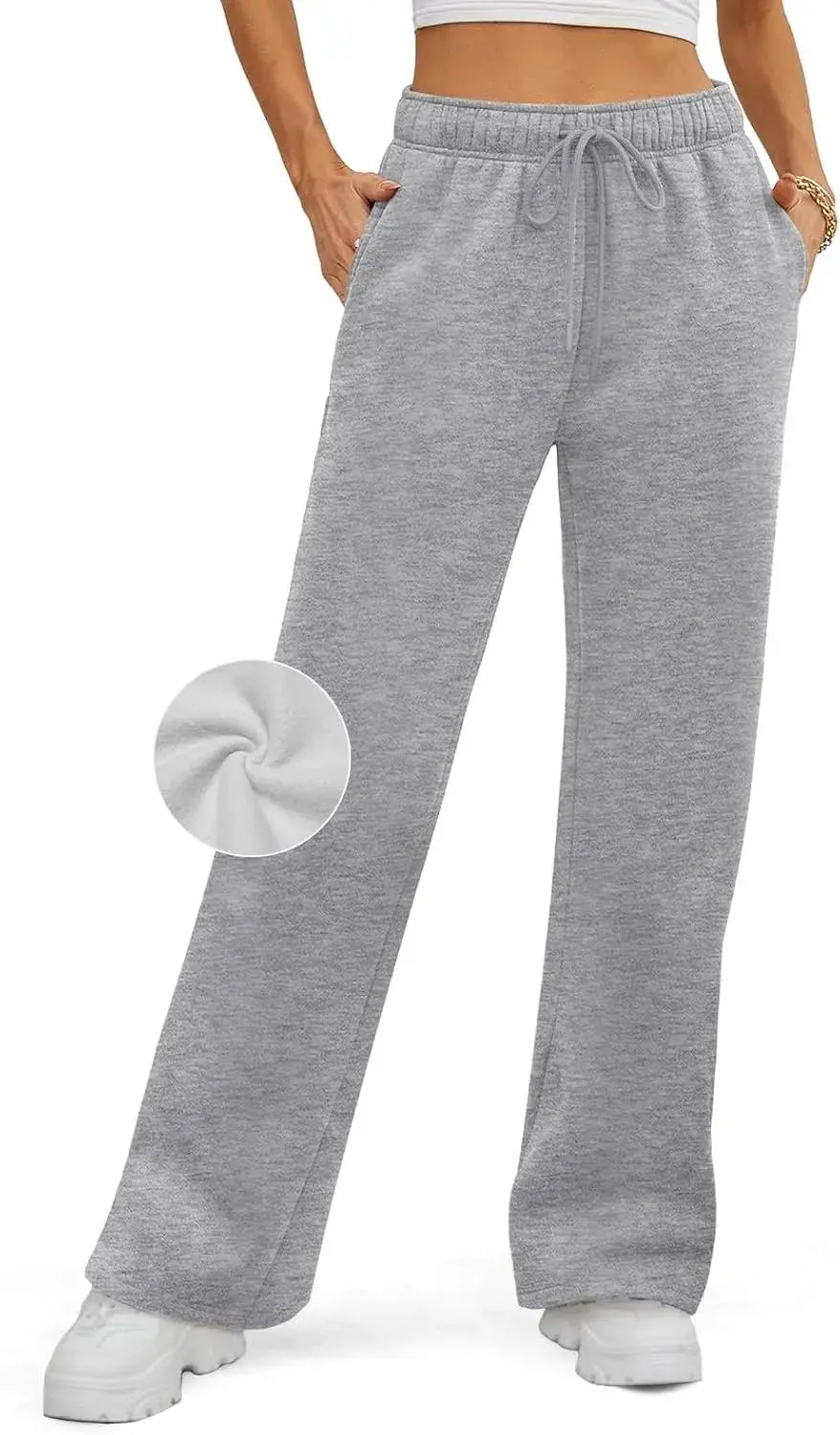 Baggy Sweatpant Fleece Lined Straight Leg Pants