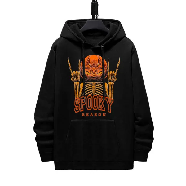 SPOOKY SEASON HALLOWEEN PATTERN PRINTED HOODIE