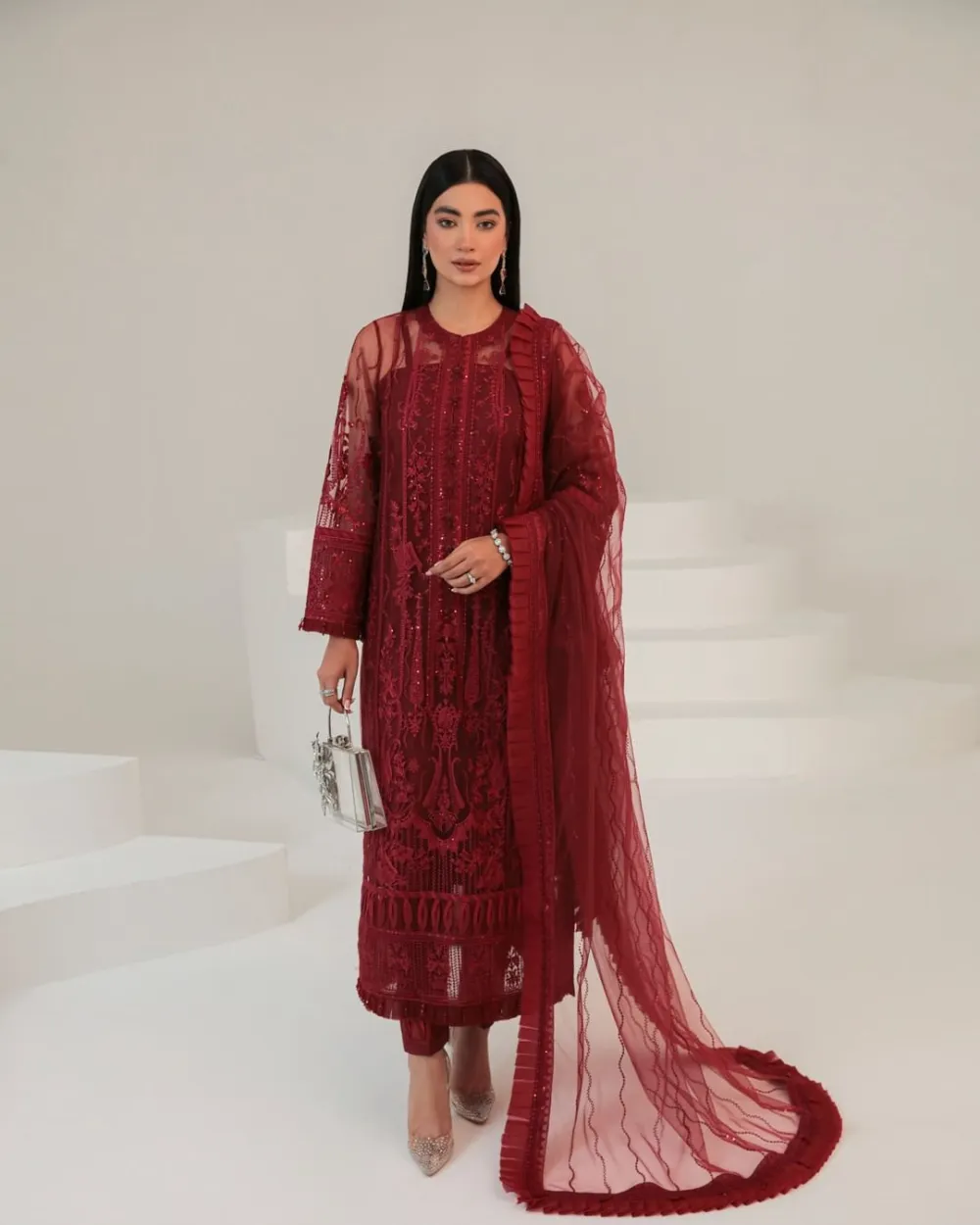 Embroidered Raw Silk Sets