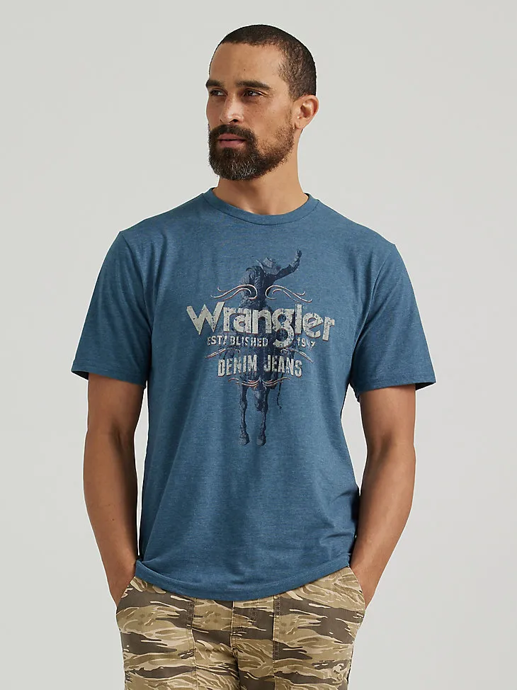 MEN'S BUCKING BRONCO T-SHIRT IN MIDNIGHT NAVY