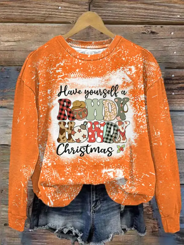 Women's Howdy Country Christmas Print Sweatshirt