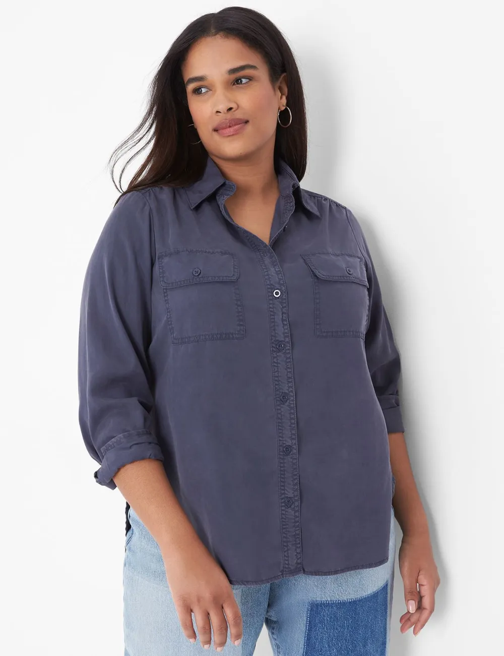 Collared Button-Down Camp Shirt