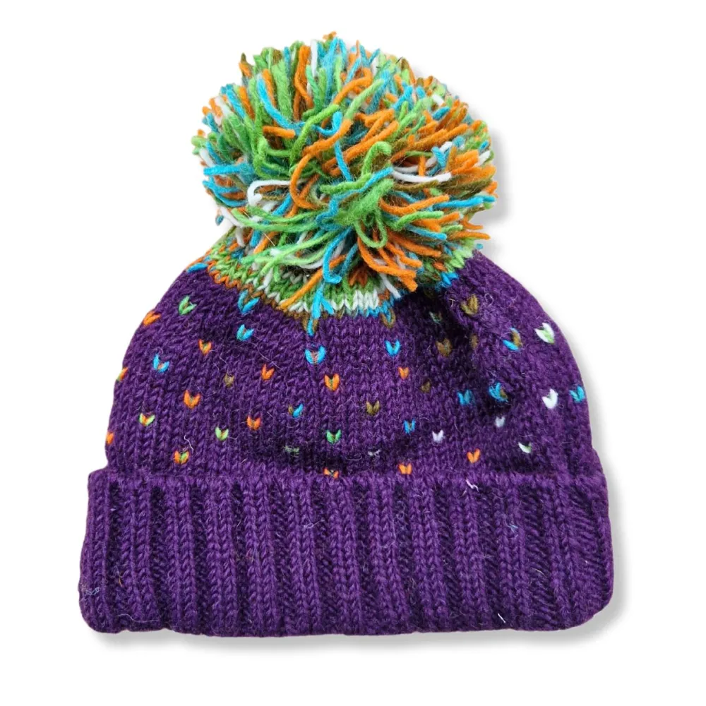 firework multi colour bobble hat