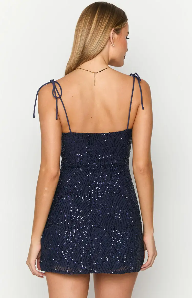 Penny Lane Navy Sequin Mini Dress