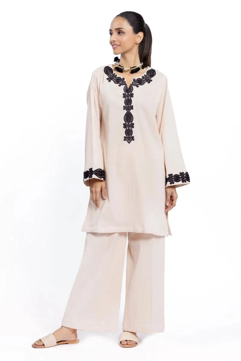 2 Piece | Kurta & Pants | Color Beige