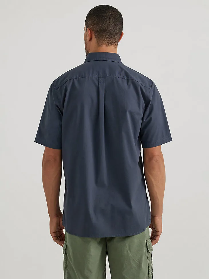 MEN'S RELAXED STRETCH POPLIN SHIRT IN GOBLIN BLUE HEATHER