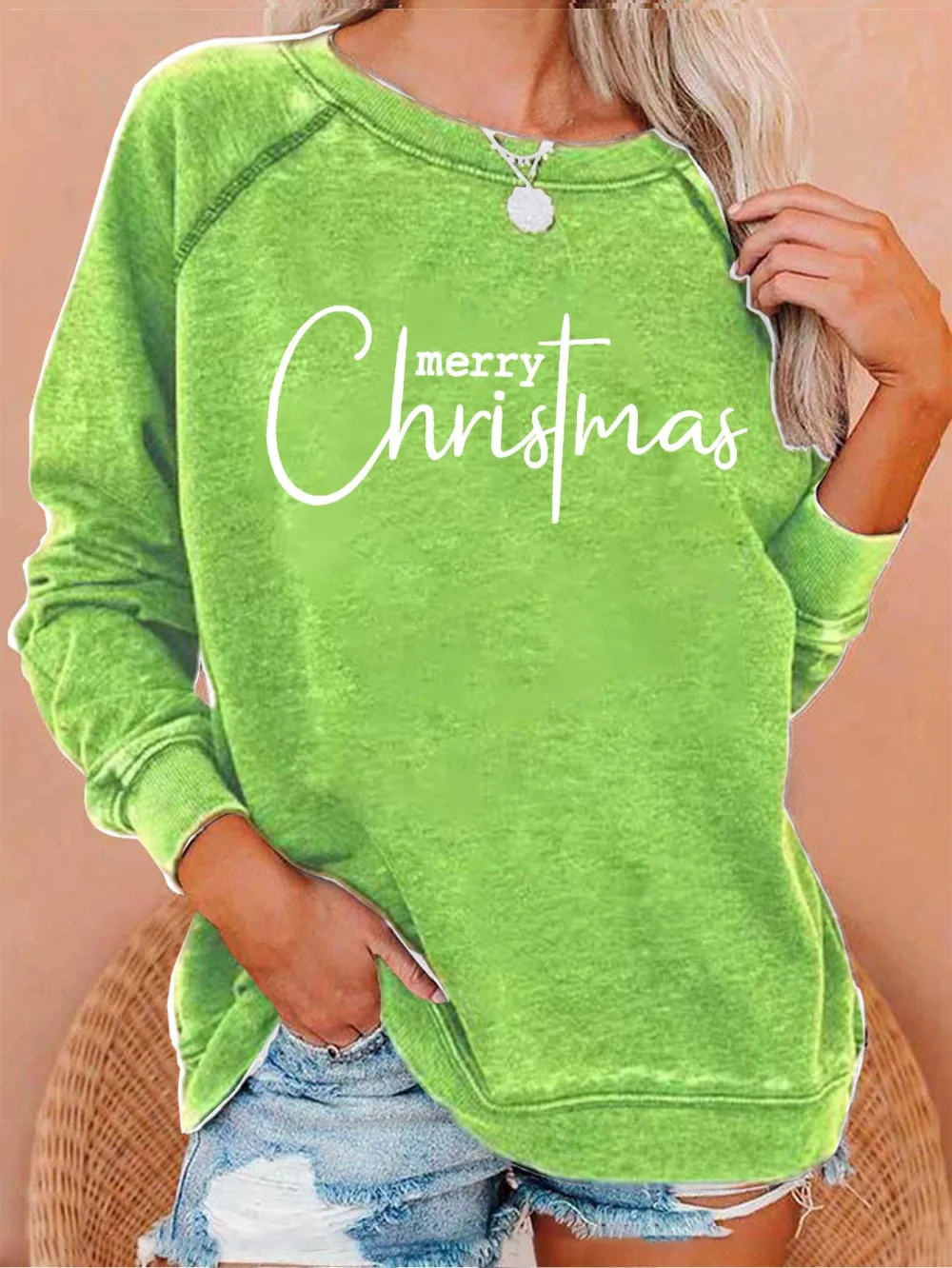 Women's Merry Christmas Print Casual Sweatshirt