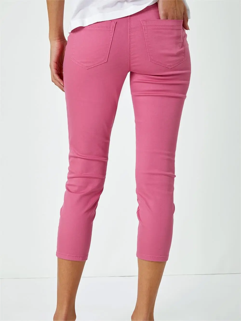 Pink Skinny Cropped Pants