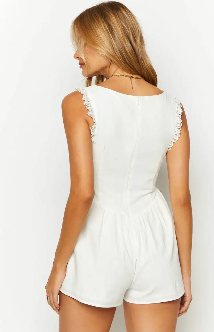 Vanilla Veil White Frill Playsuit