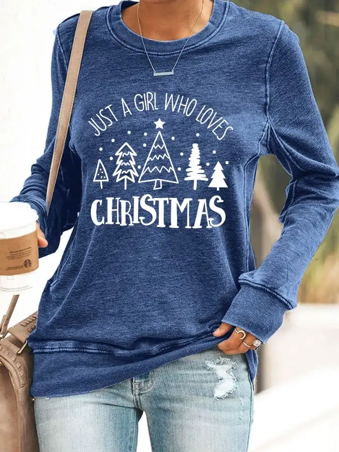 Women's Just A Girl Who Loves Christmas Sweatshirt