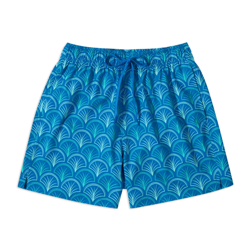 Printed Swim-Blue