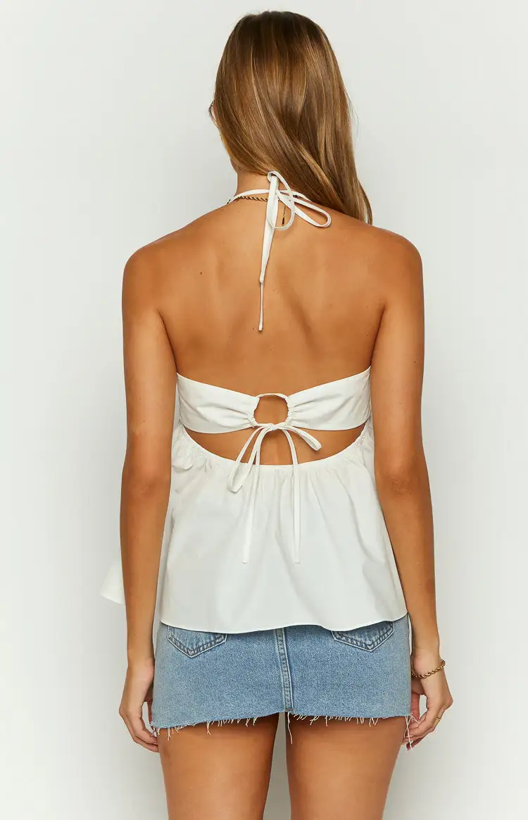 Axl White Halter Top