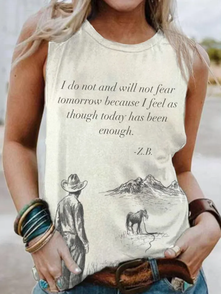 Country Music Fear and Friday's Lyrics Print Vintage Tank Top