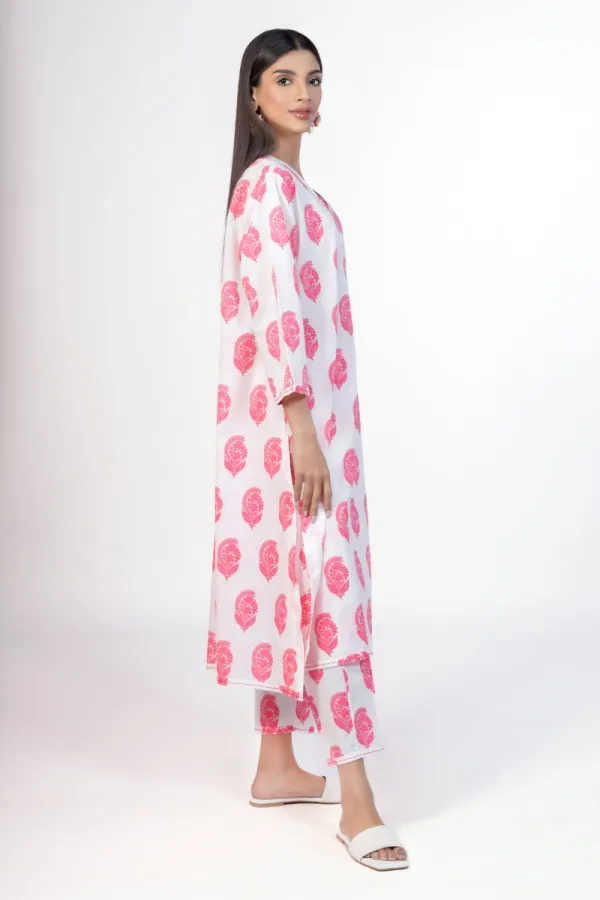 2 Piece Kurta | Embroidered & Pants | Pink