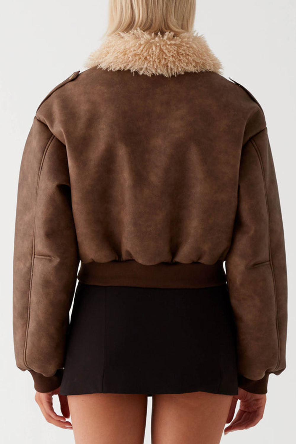 Aston Shearling Bomber Jacket - Brown