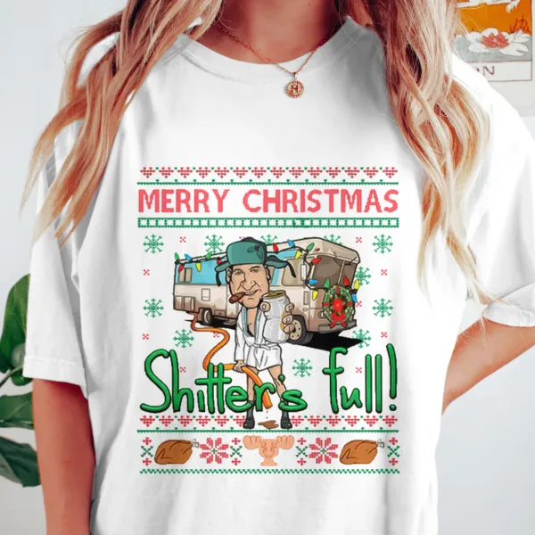 Shitter Was Full! Merry Christmas Short Sleeve T-Shirt