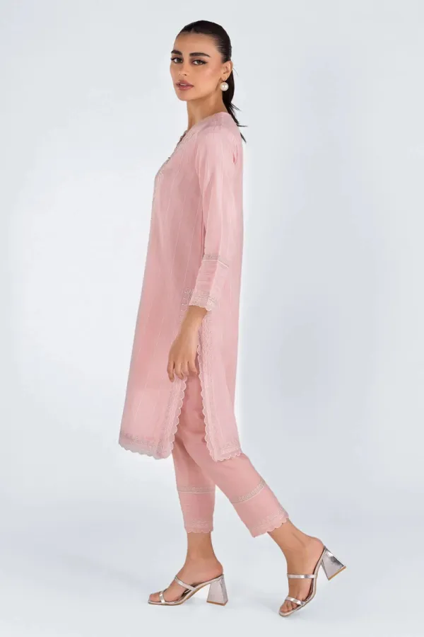 2 Piece Kurta | Embroidered & Pants | Pink