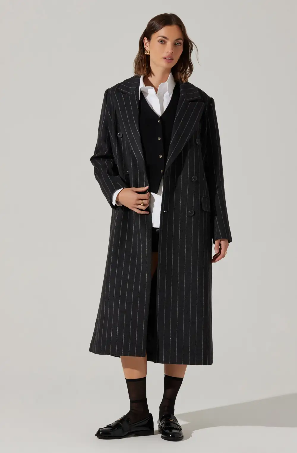 Morana Pinstripe Tailored Coat