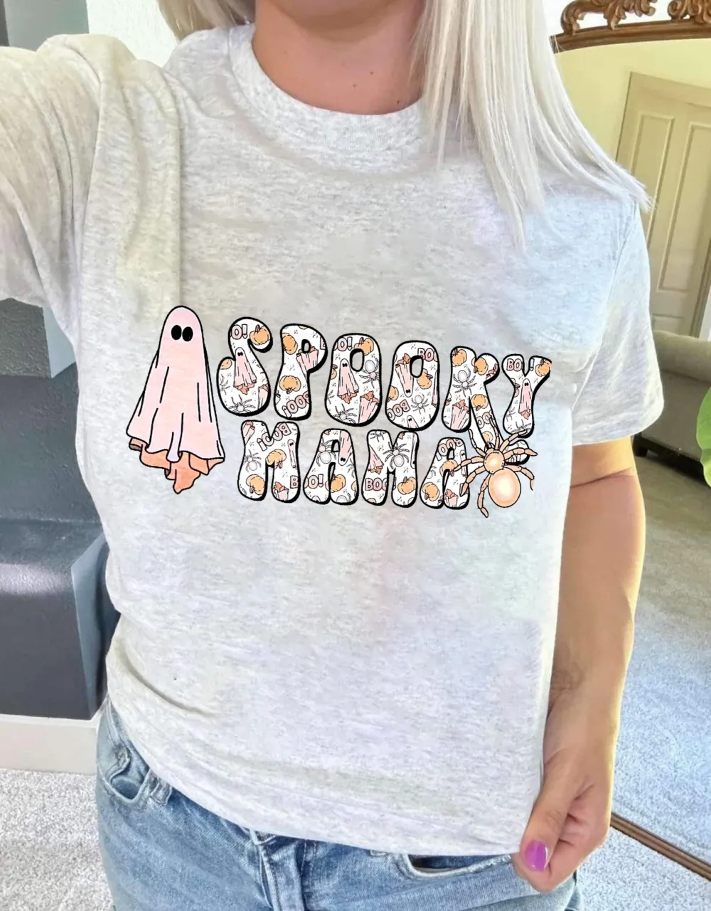 Women's Pumpkin English Halloween Printed T-shirt