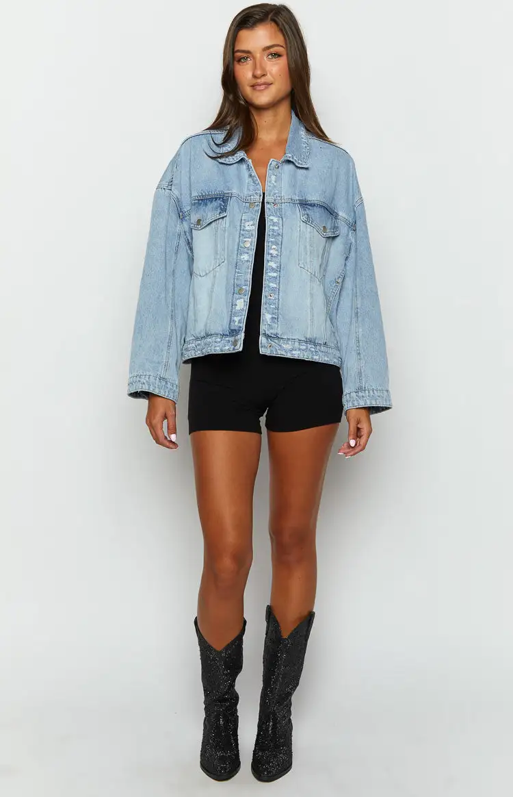 Hugo Light Wash Oversized Denim Jacket