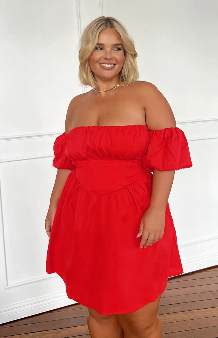 Love Lost Off The Shoulder Red Mini Dress