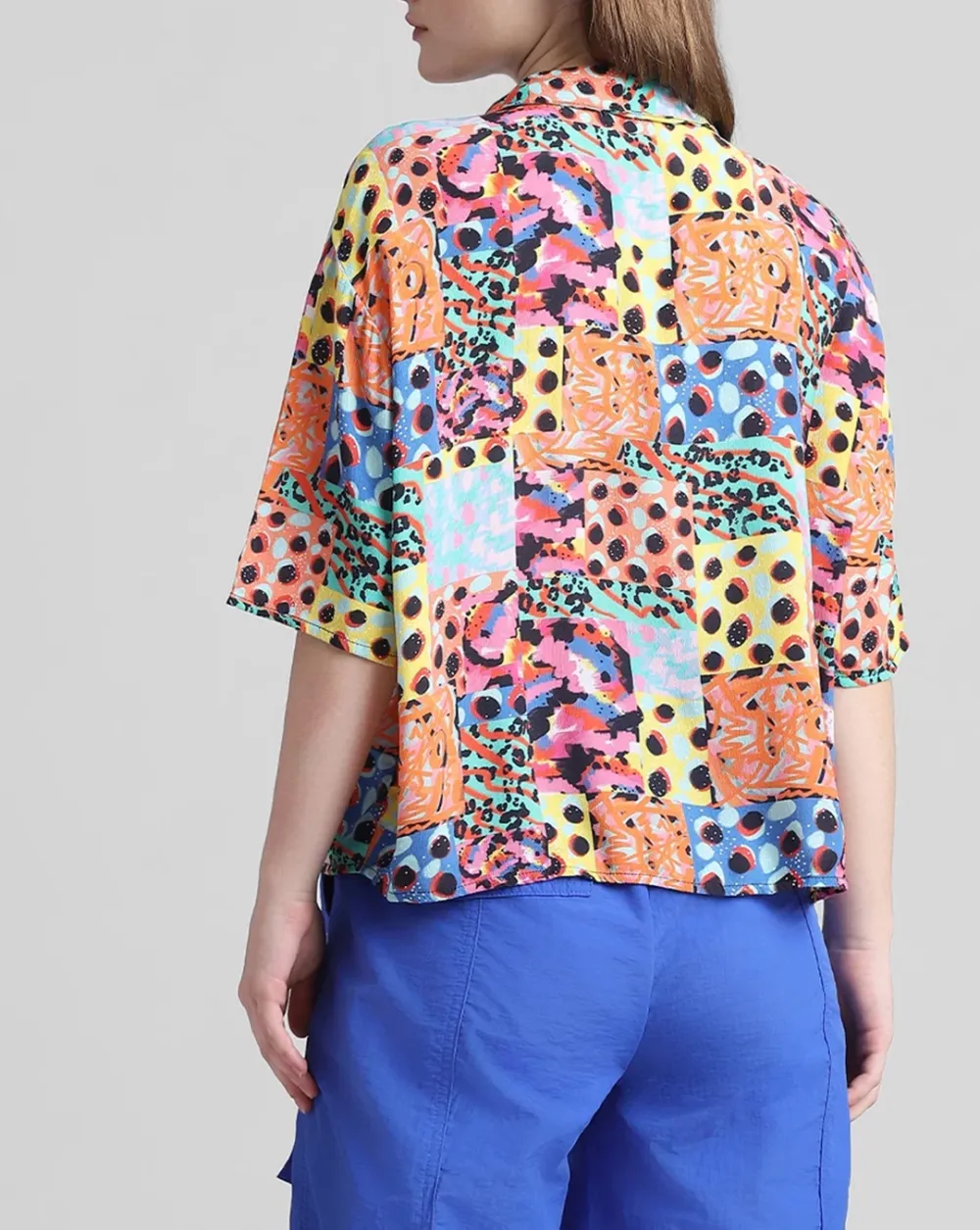 Orange Abstract Print Shirt