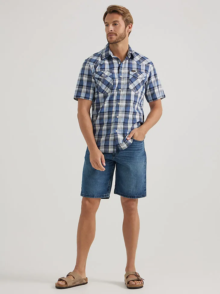 MEN'S SHORT SLEEVE PLAID SHIRT IN SEQUOIA