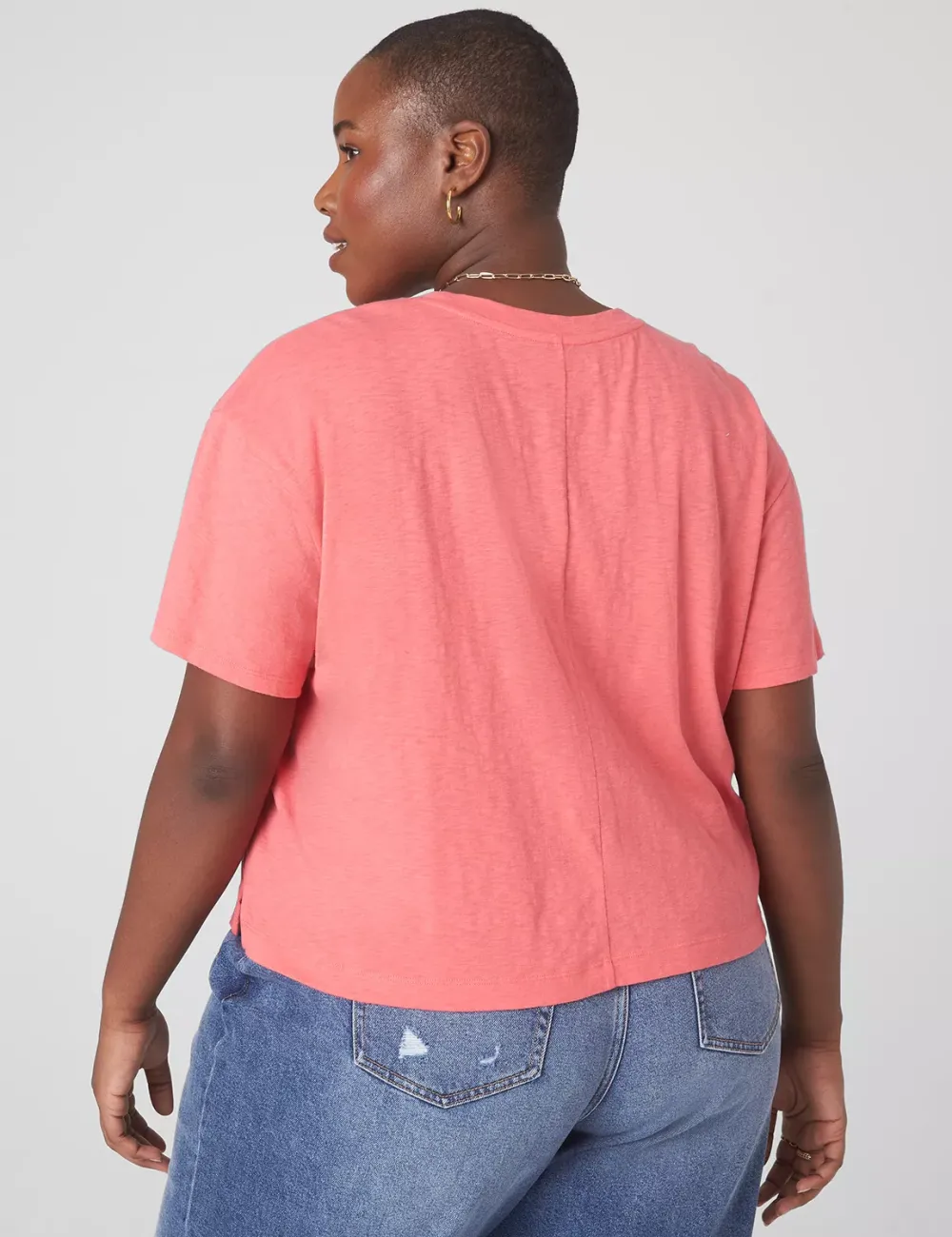 Relaxed Crop Short-Sleeve Pocket Tee