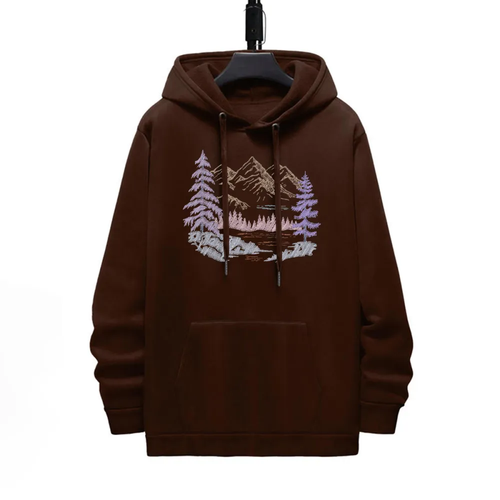 LAKER N TREE PATTERN PRINTED HOODIE