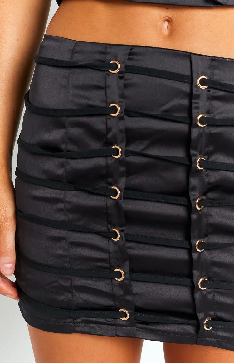 True Desire Black Mini Skirt