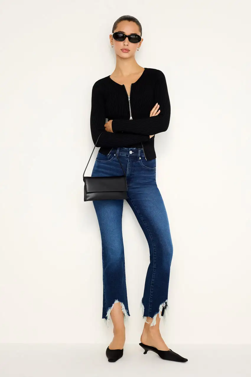 GOOD LEGS CROPPED MINI BOOT JEANS