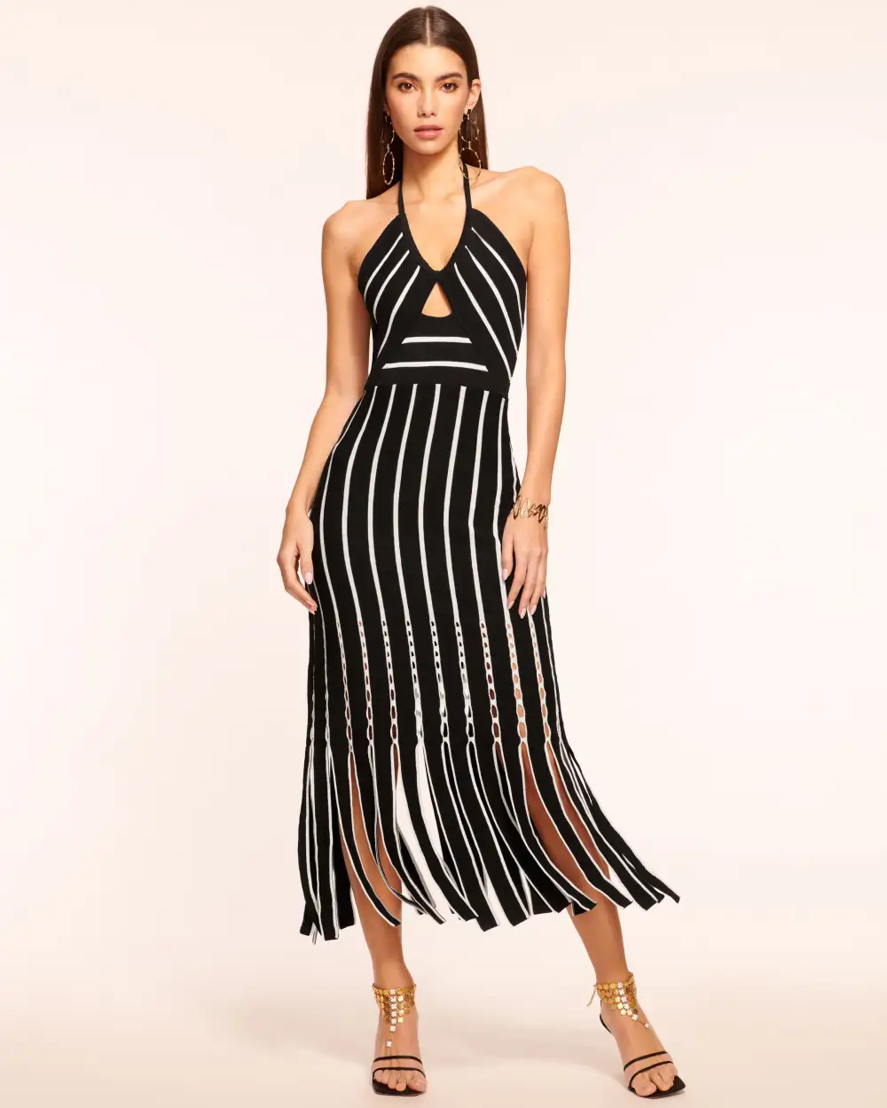 Frida Fringe Knit Midi Dress