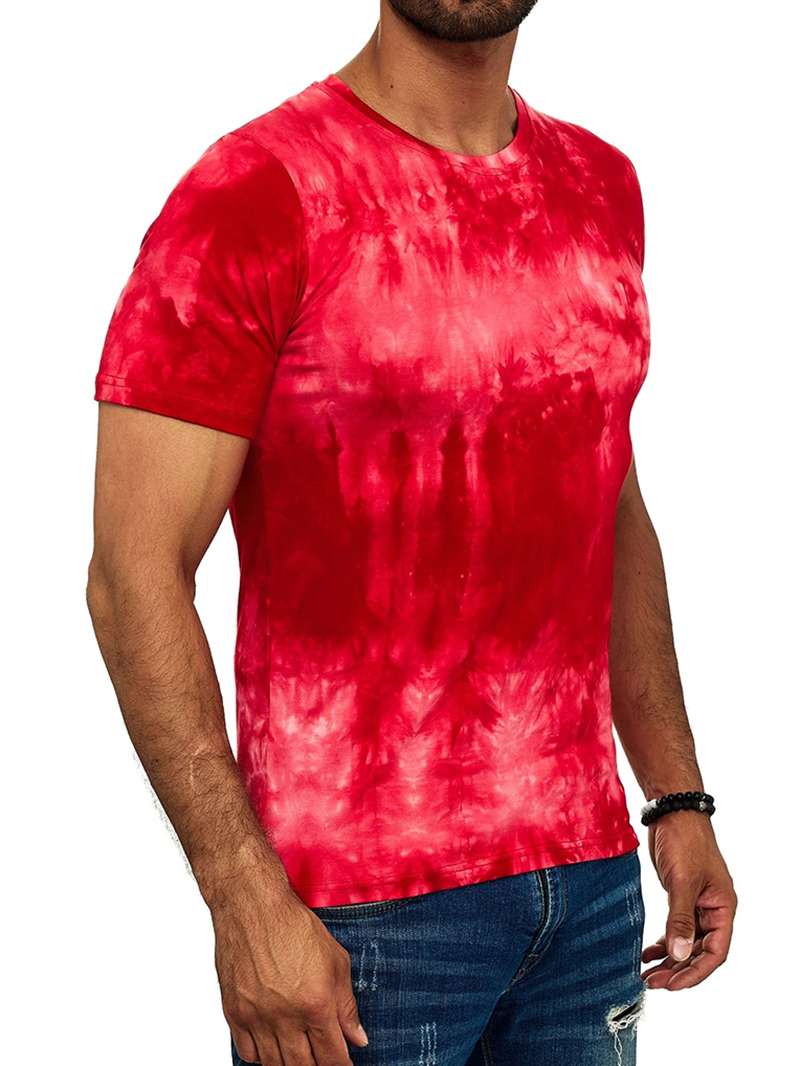 Men's casual tie-dyed short sleeved T-shirt