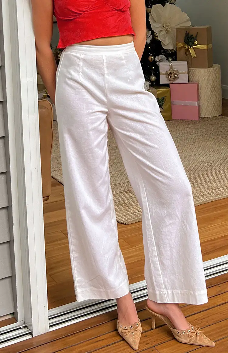 Julian Linen Pants White