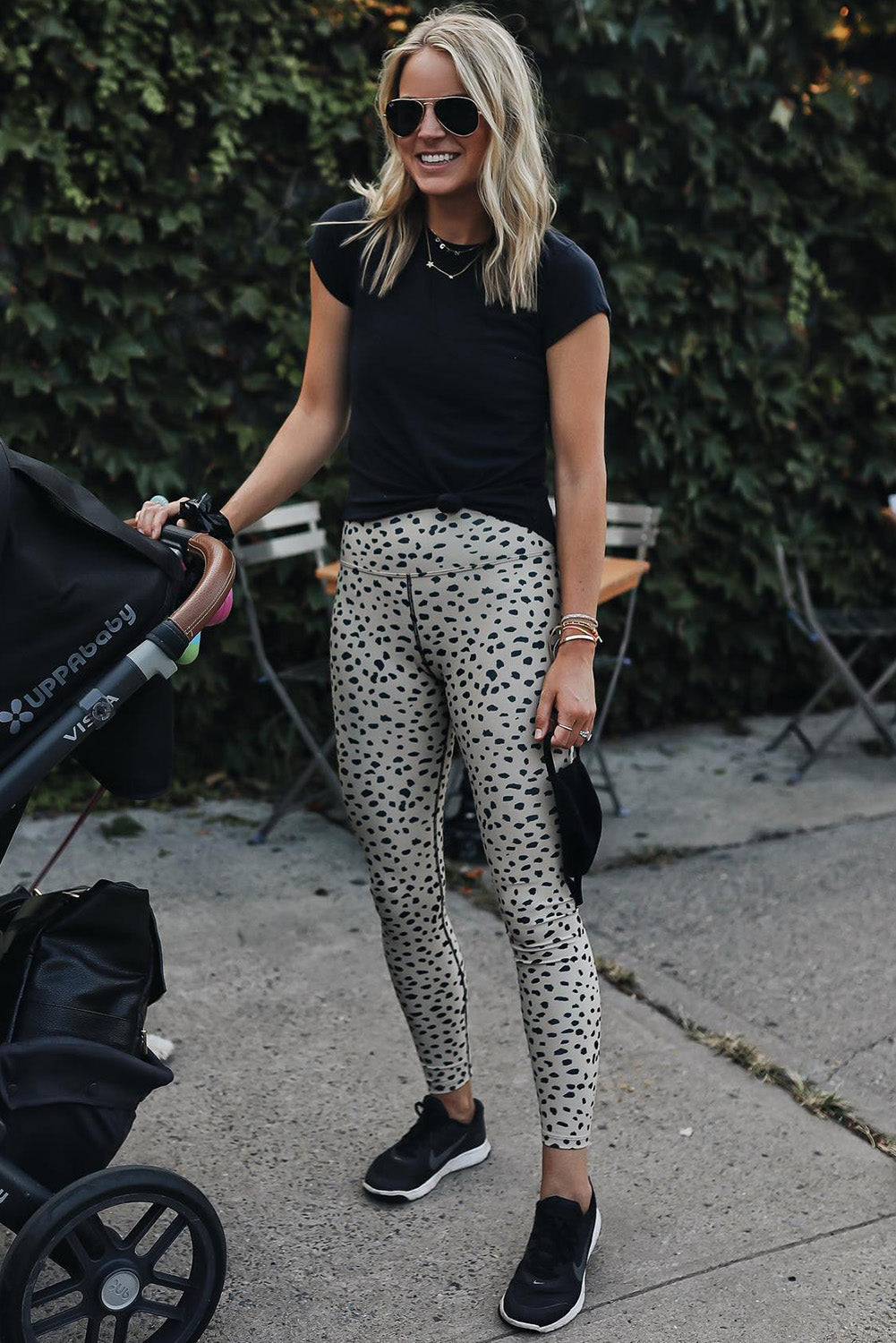 Spots Printed Stretchy High Waist Leggings