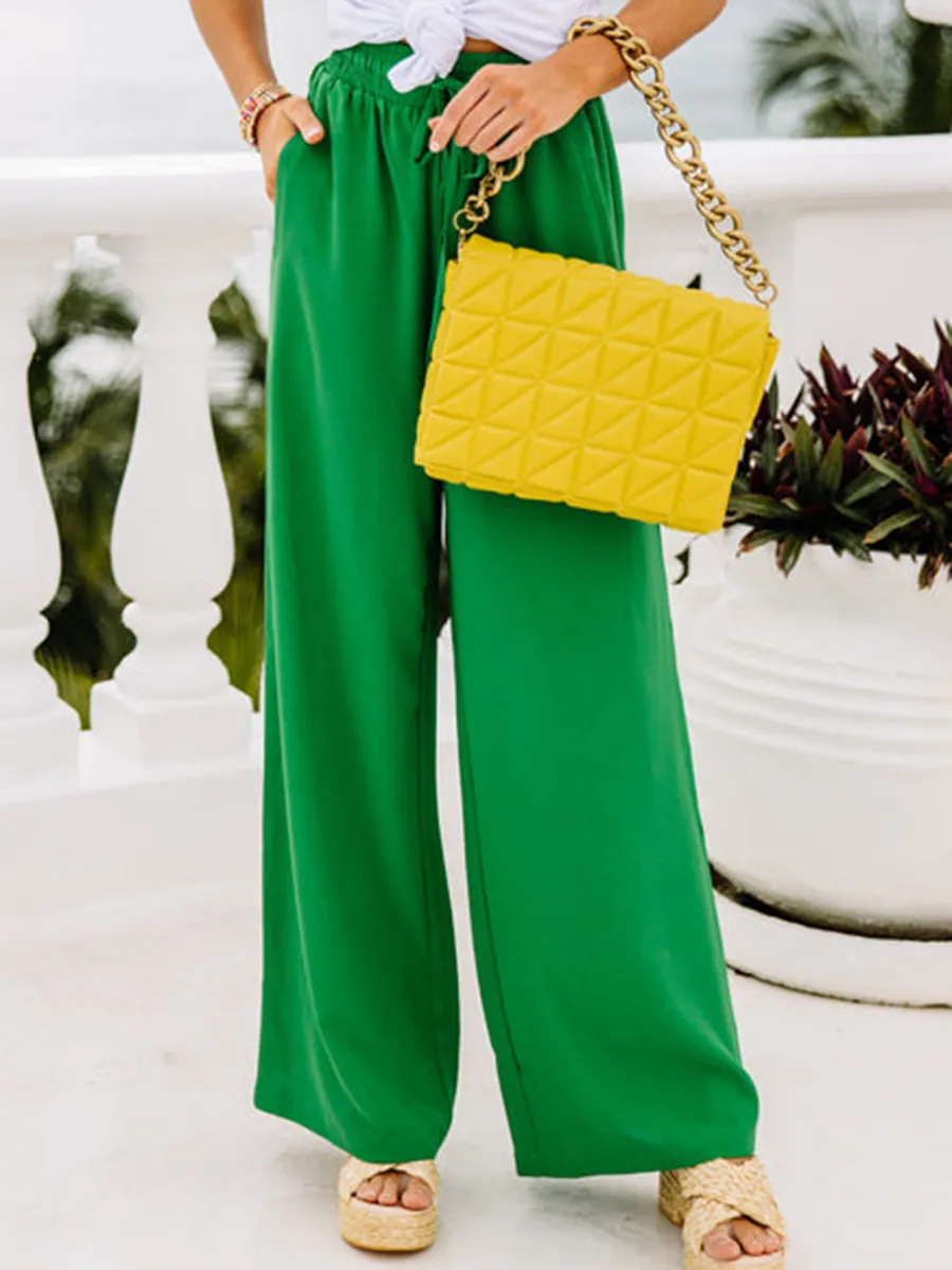 Green Wide Leg Pants