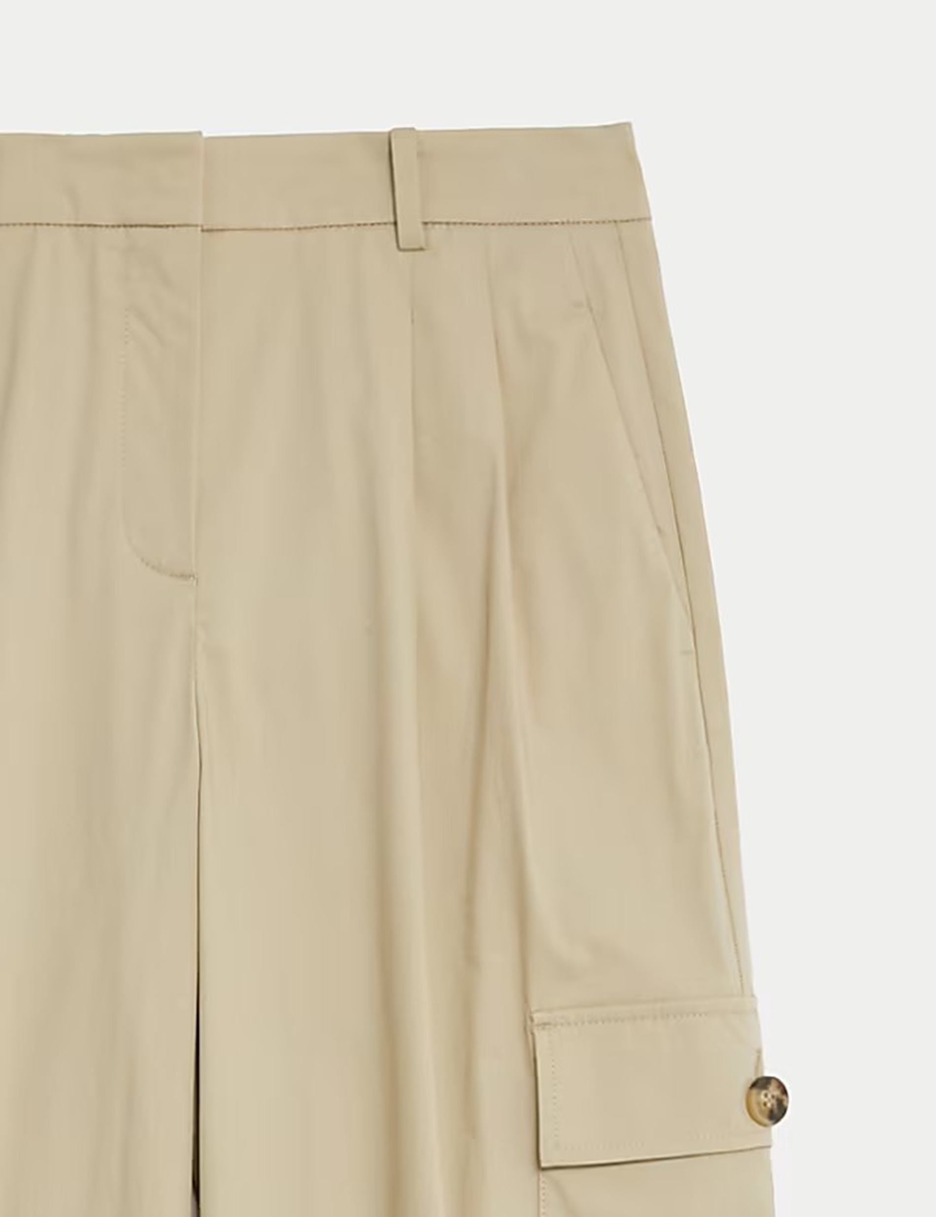 Cotton Rich Cargo High Waisted Trousers