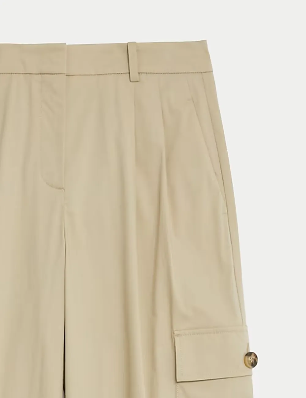 Cotton Rich Cargo High Waisted Trousers