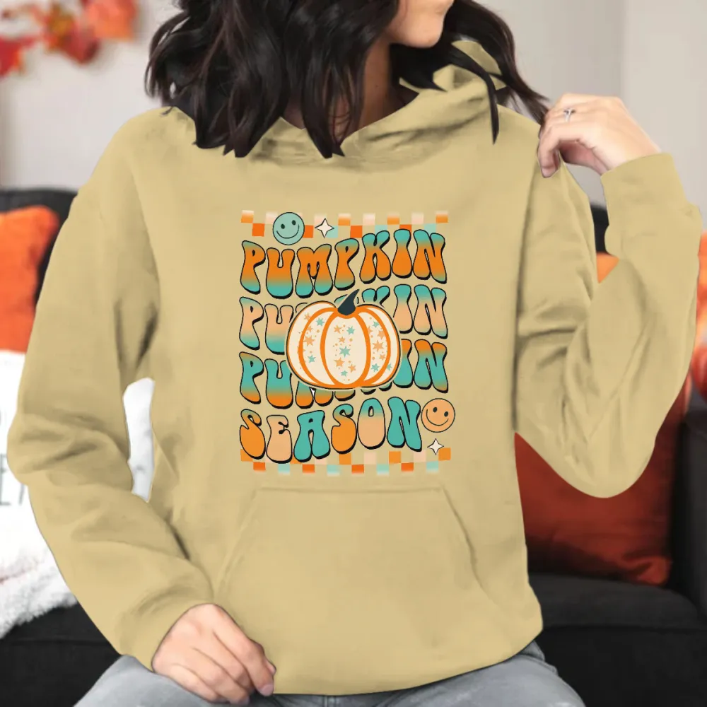 Colorful Pumpkin Printed Hoodie