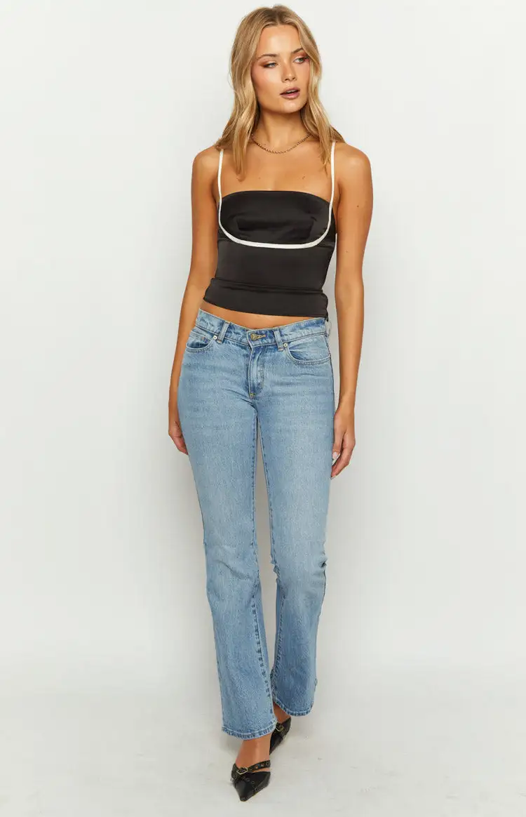 Tamra Black Low Back Top