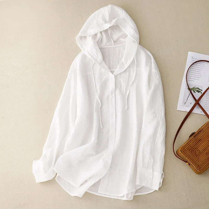 Hooded Sunscreen Long Sleeve Thin Loose Casual Top