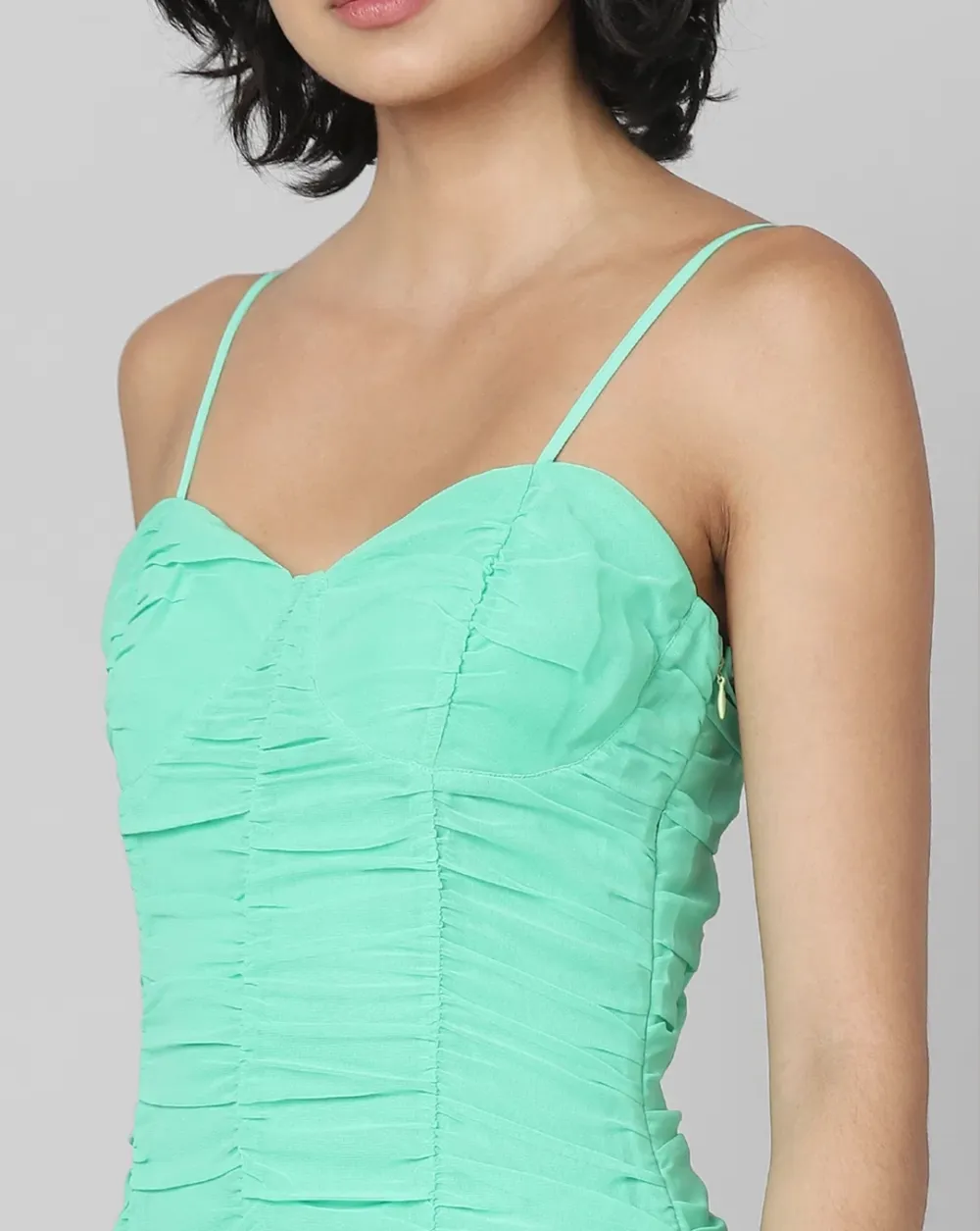 Green Ruched Bodycon Dress