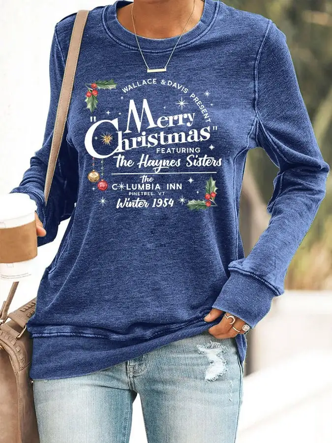 Women's Merry Christmas Print Casaul Sweatshirt